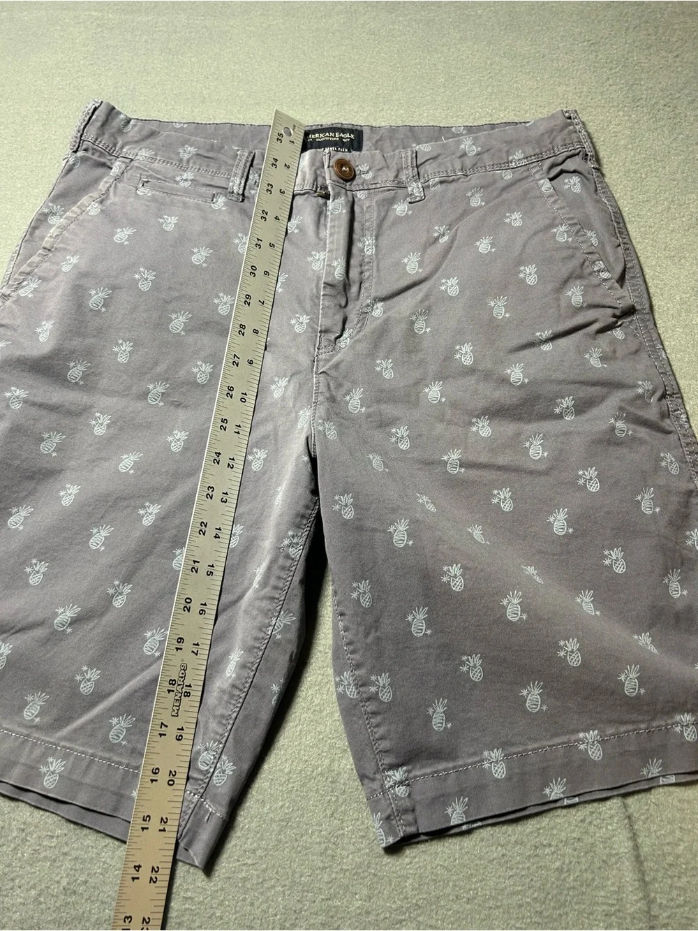 American Eagle Outfitters Pineapple Print Chino Shorts - Light Gray